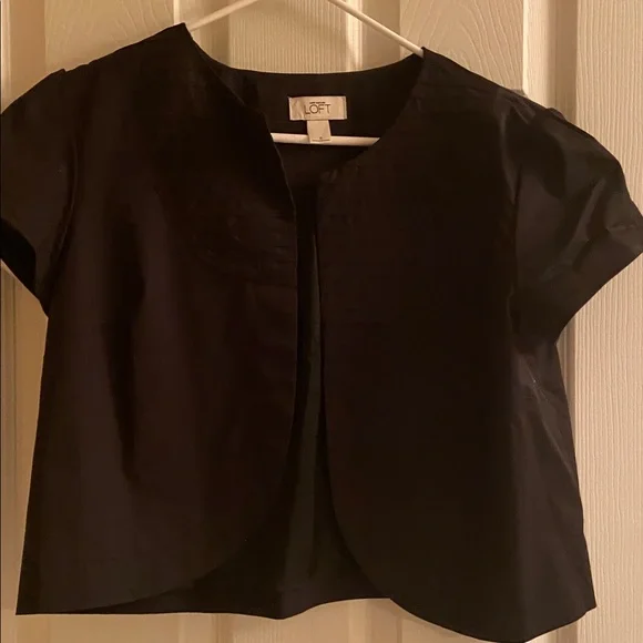 LOFT Elegant Black Cropped Jacket - Picture 6 of 11